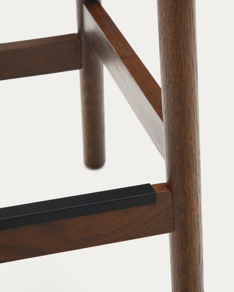 Japandi Walnut Stool Chair - Japandi
