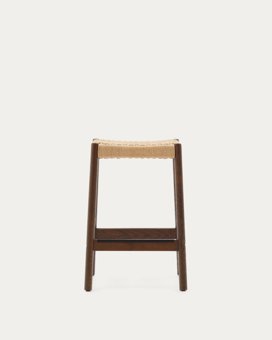 Japandi Walnut Stool Chair - Japandi