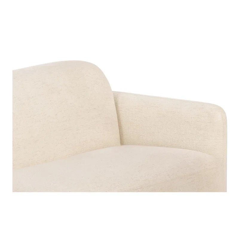 Large Upholstered Japandi Sofa in Neutral Fabric - Japandi