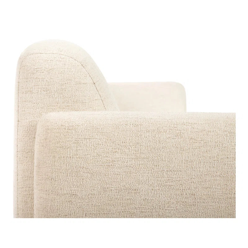 Large Upholstered Japandi Sofa in Neutral Fabric - Japandi