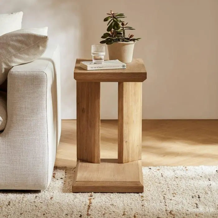 Japandi Small Wooden Side Table - Japandi