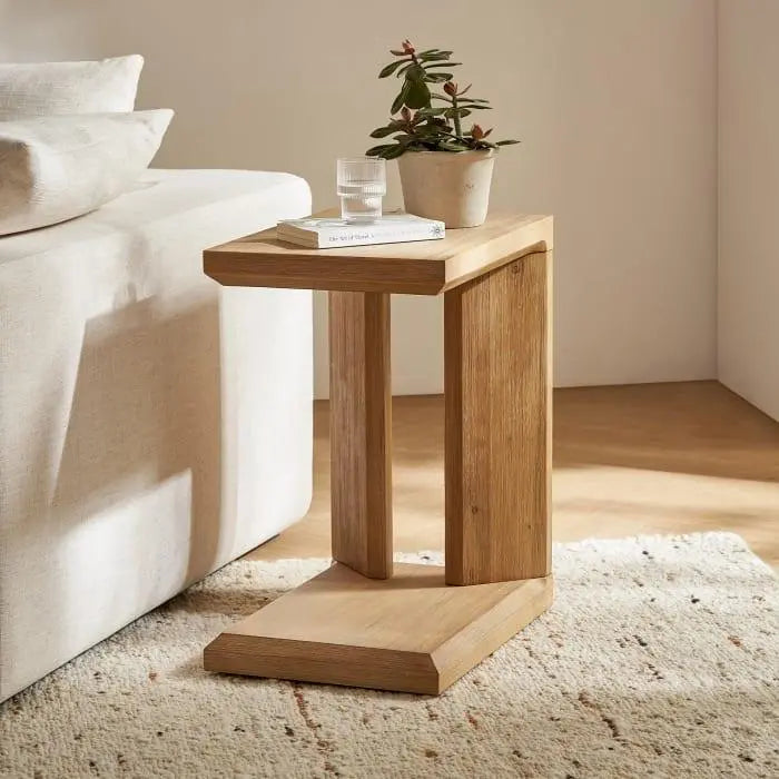 Japandi Small Wooden Side Table - Japandi