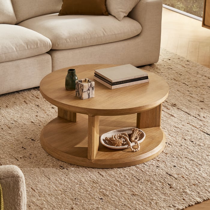 Japandi Round Wood Coffee Table - Japandi