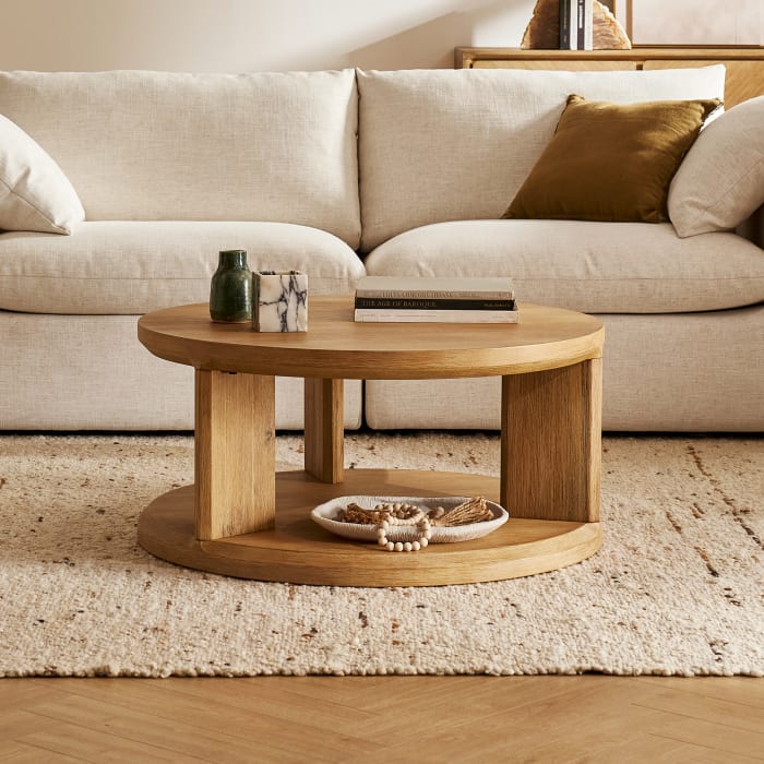 Japandi Round Wood Coffee Table - Japandi