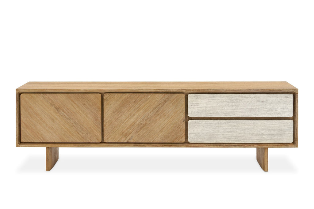 Japandi Rustic Wood TV Stand - Japandi
