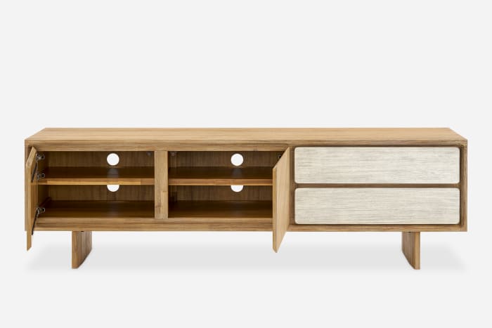 Japandi Rustic Wood TV Stand - Japandi