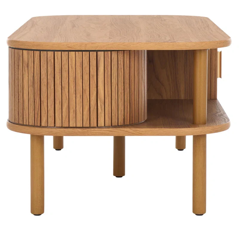 Japandi Wooden Coffee Table with Storage - Japandi