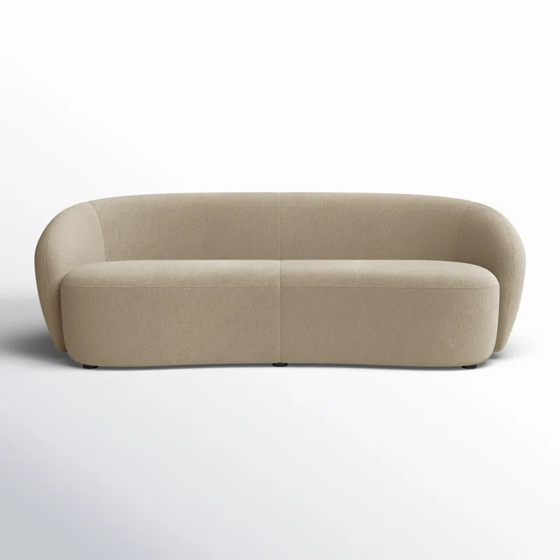Chenille Curved Japandi Sofa with Deep Seat - Japandi