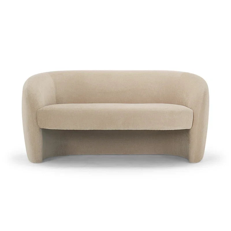 Compact Japandi Loveseat in Textured Fabric - Japandi