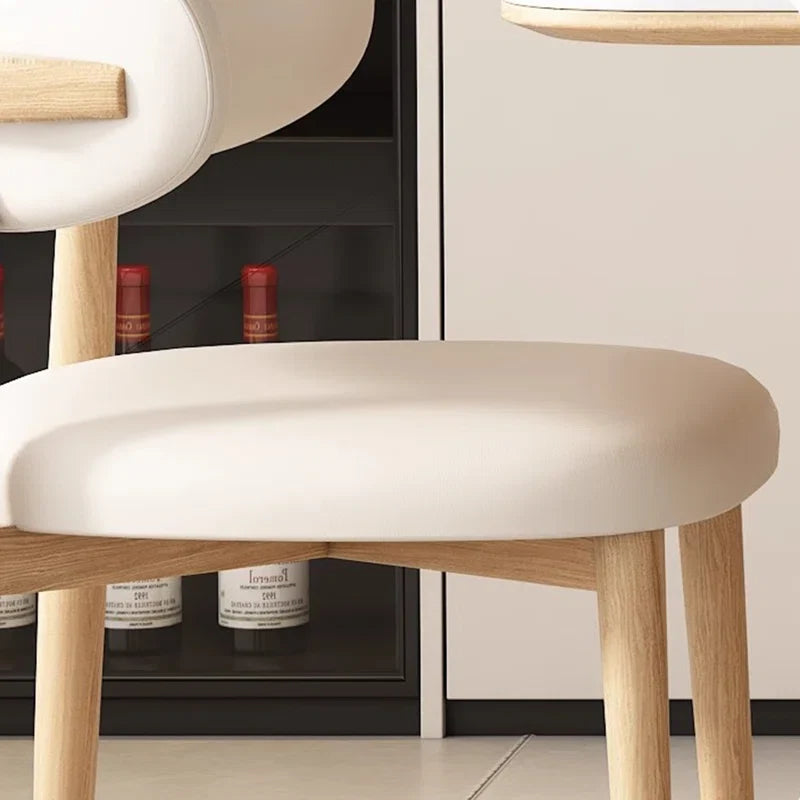 Cream Oak & Upholstered Chairs Japandi Dining Set – Cream Oak - Japandi