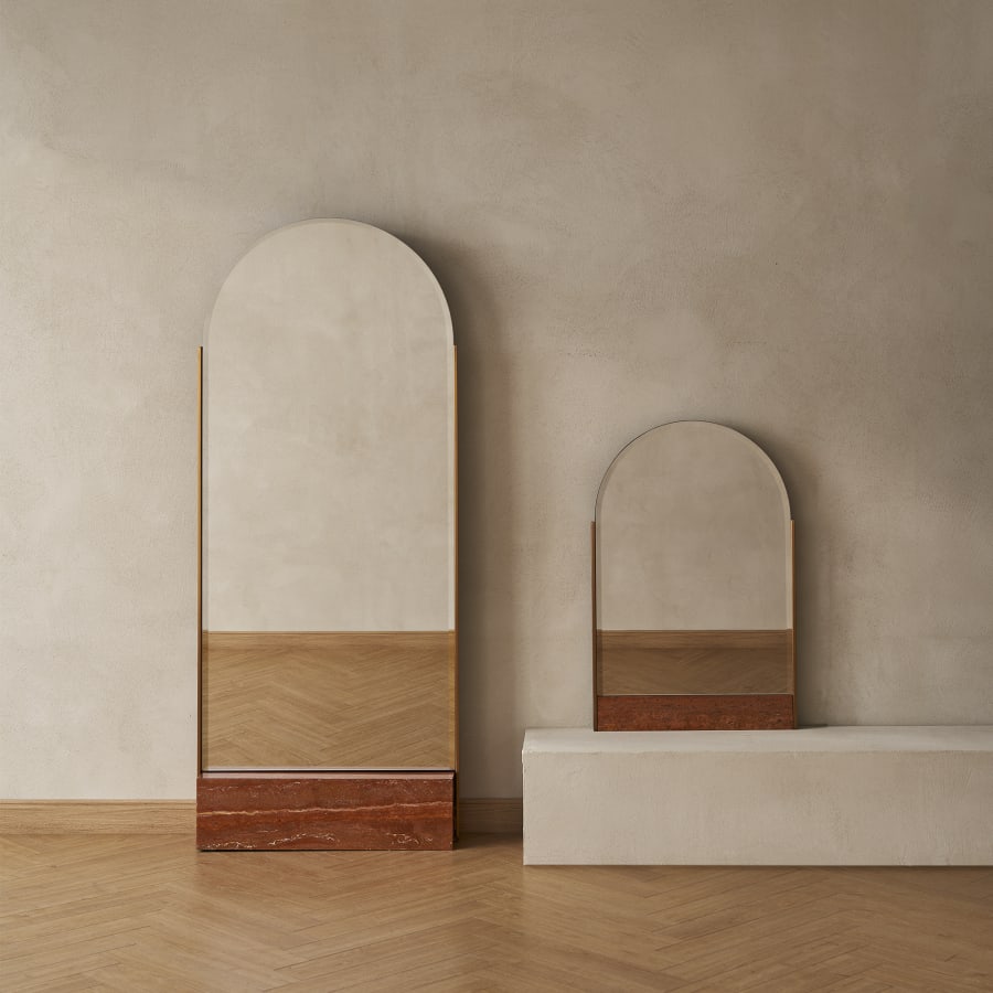 Japandi Travertine Mirror - Japandi