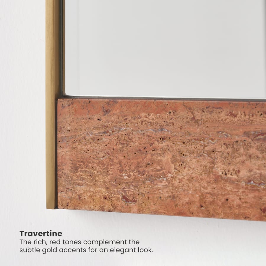 Japandi Travertine Mirror - Japandi