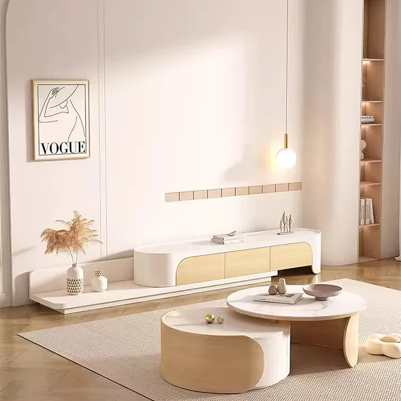 Japandi Nesting Coffee Table with Sintered Stone - Japandi