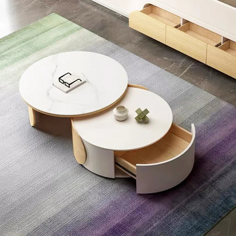Japandi Nesting Coffee Table with Sintered Stone - Japandi