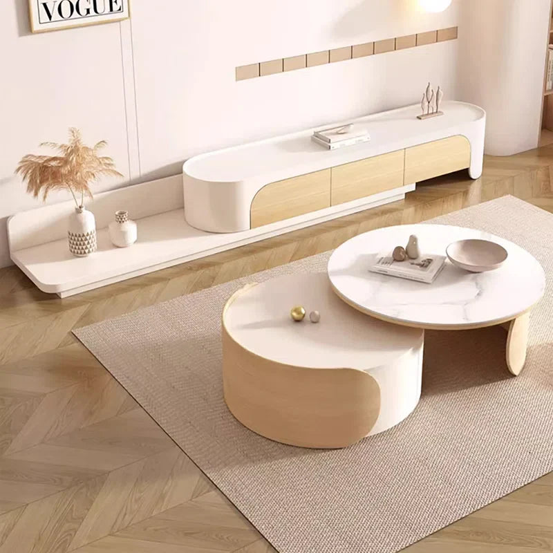 Japandi Nesting Coffee Table with Sintered Stone - Japandi