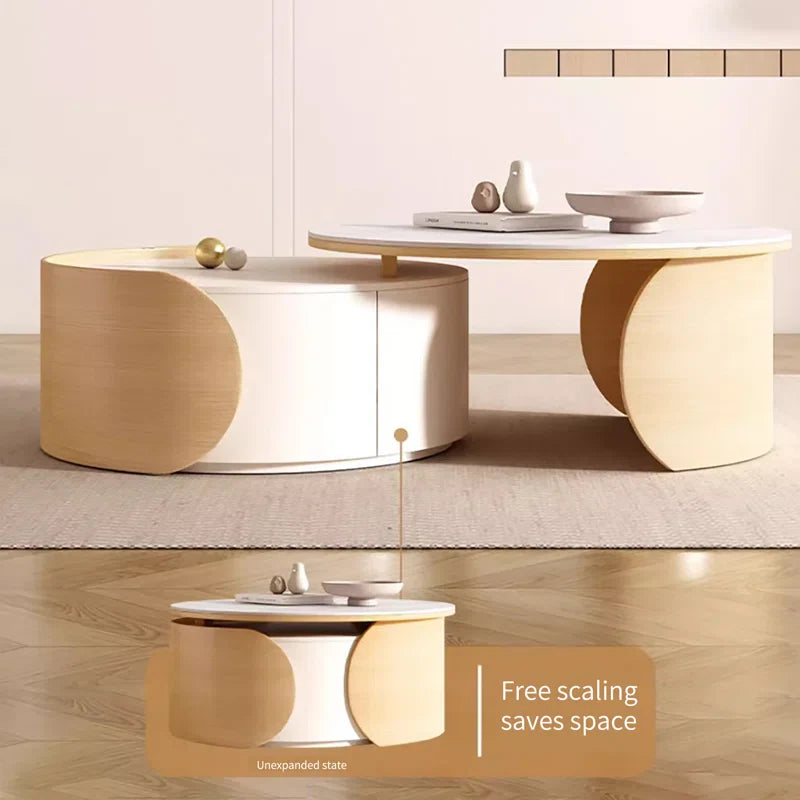 Japandi Nesting Coffee Table with Sintered Stone - Japandi