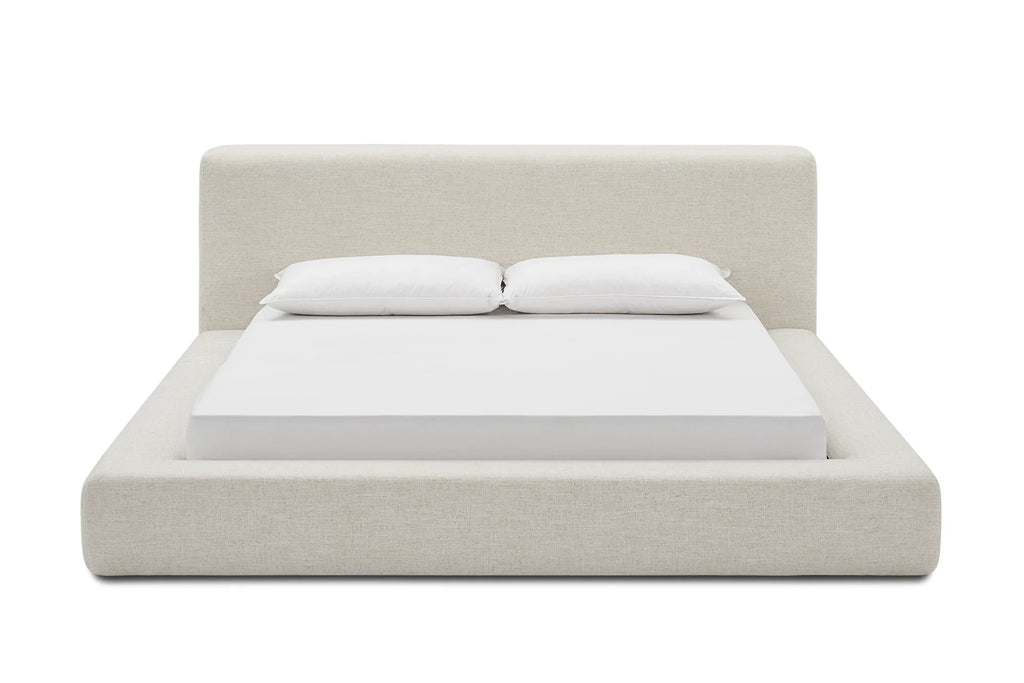 Japandi Linen Low Profile Platform Bed - Japandi