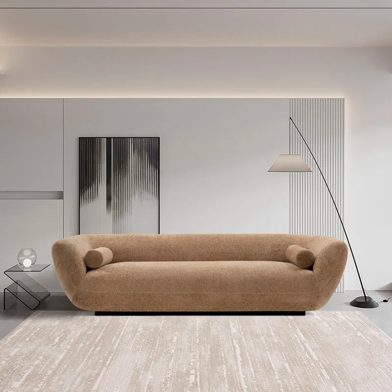 Deep Seat Japandi Sofa with Rounded Arms - Japandi