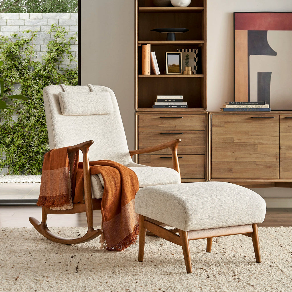 Japandi Beige Ottoman - Japandi