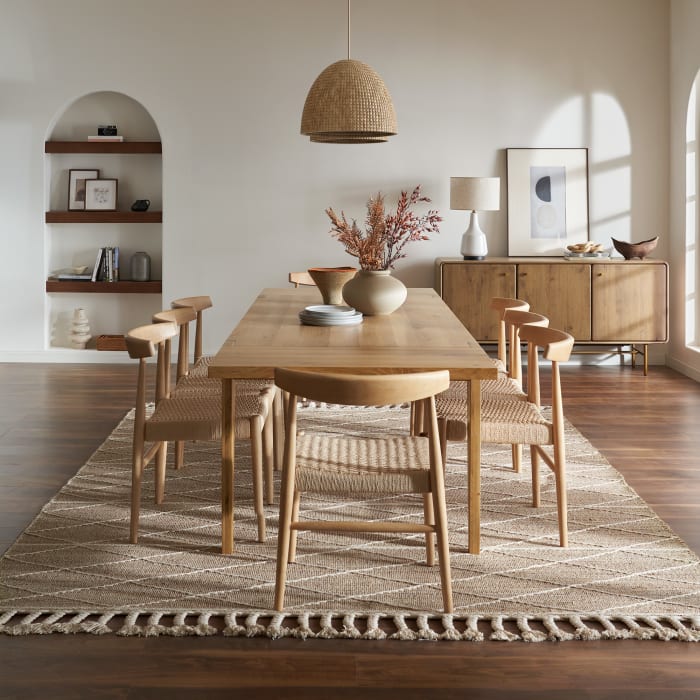 Japandi Wood Table for 10 (Extendable) - Japandi