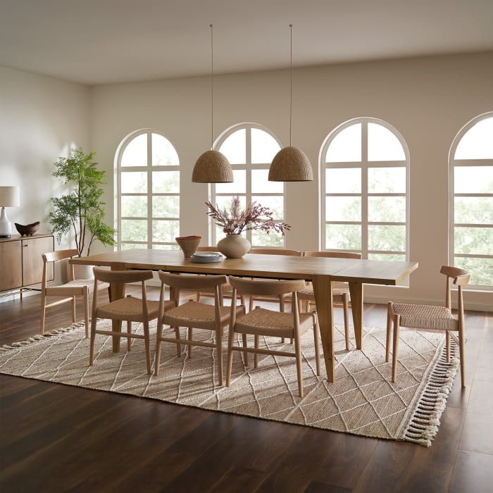 Japandi Wood Table for 10 (Extendable) - Japandi