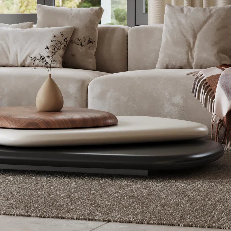 Swivel Modern Wood Coffee Table - Dusan - Japandi