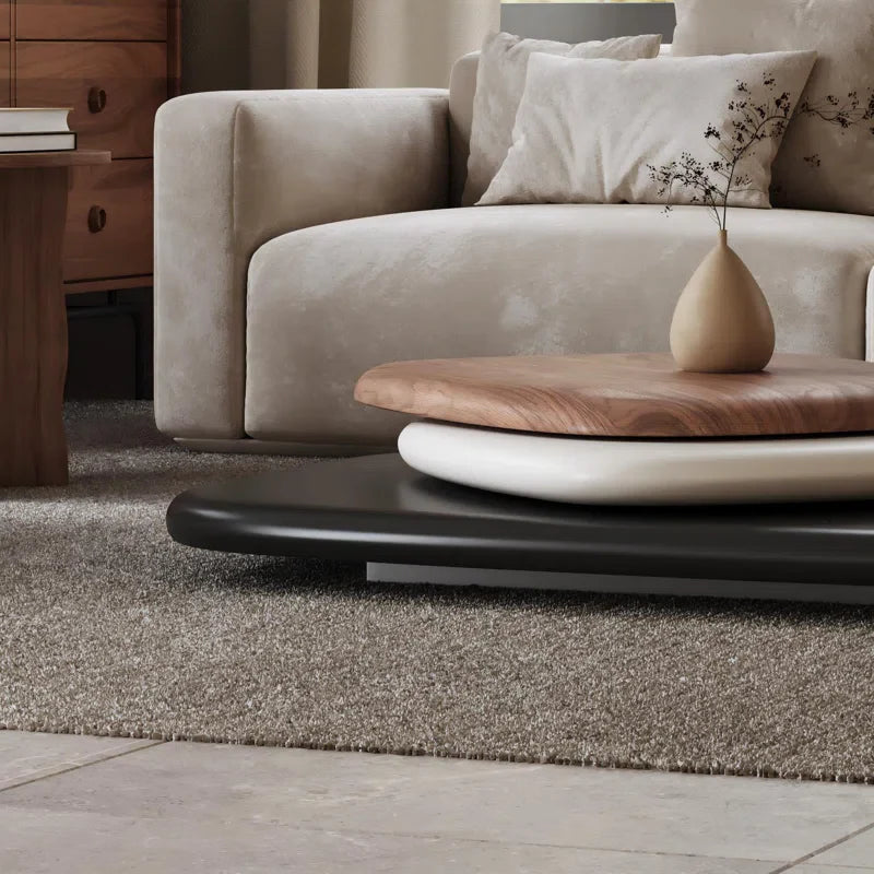 Swivel Modern Wood Coffee Table - Dusan - Japandi