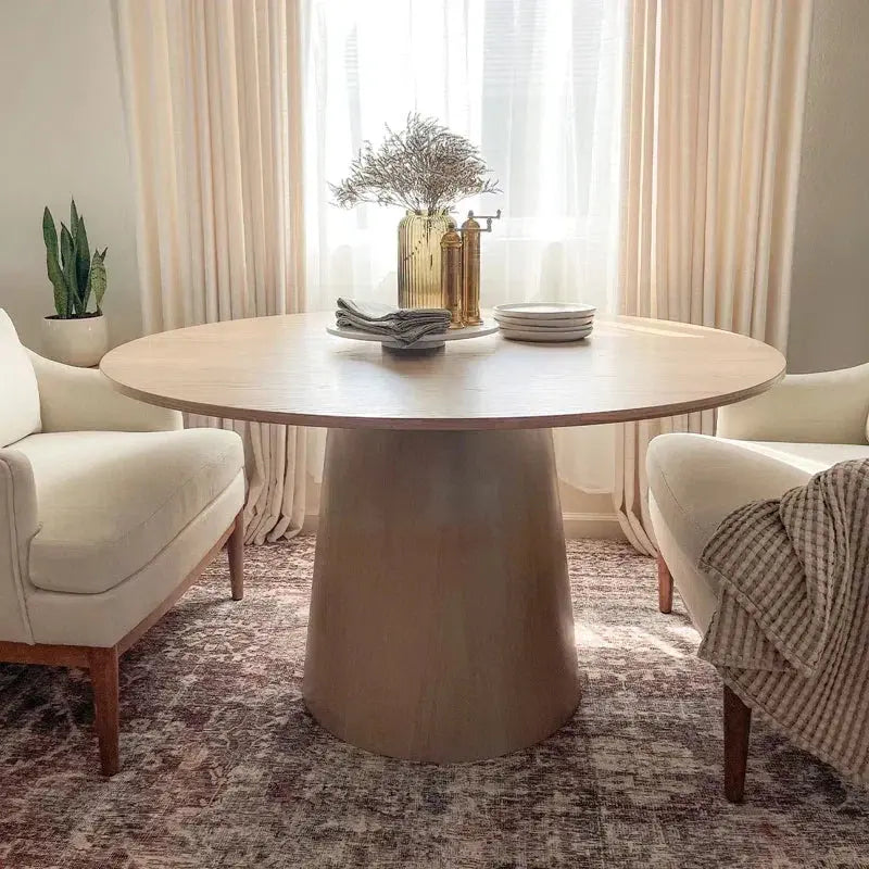 Japandi Pedestal Dining Table - Japandi