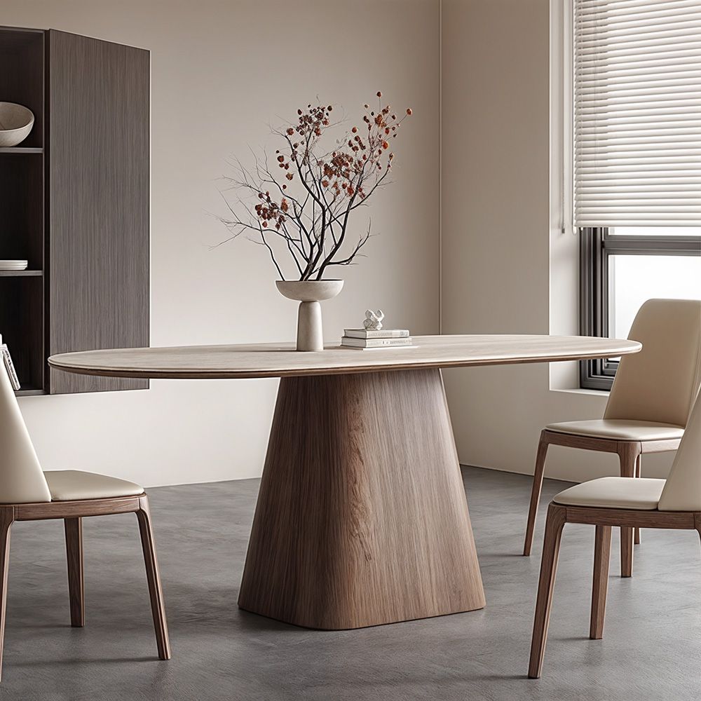 Japandi Stone & Wood Table - Japandi