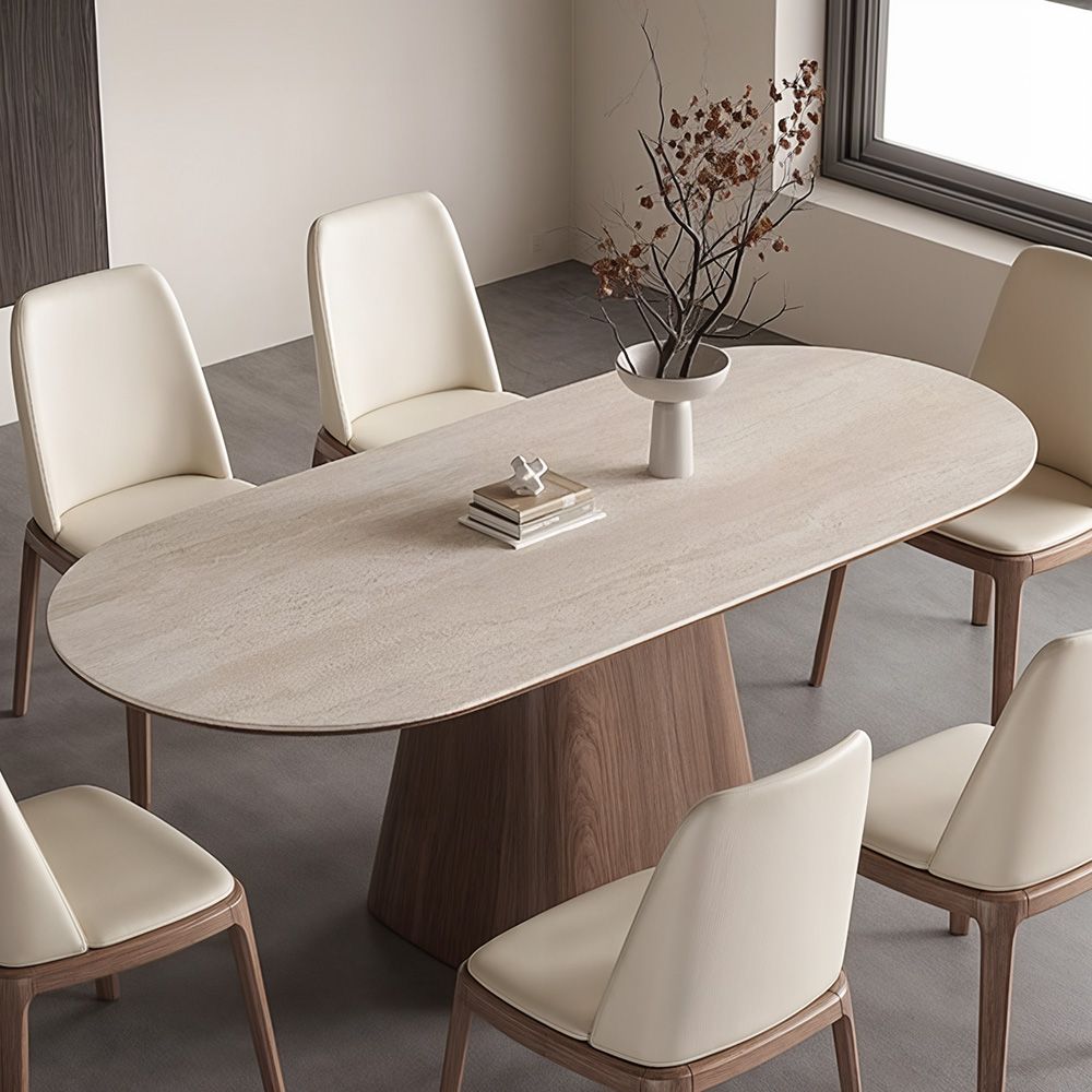 Japandi Stone & Wood Table - Japandi