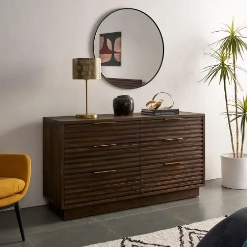 Japandi Dark Wood Dresser - Japandi