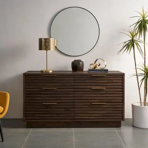 Japandi Dark Wood Dresser - Japandi