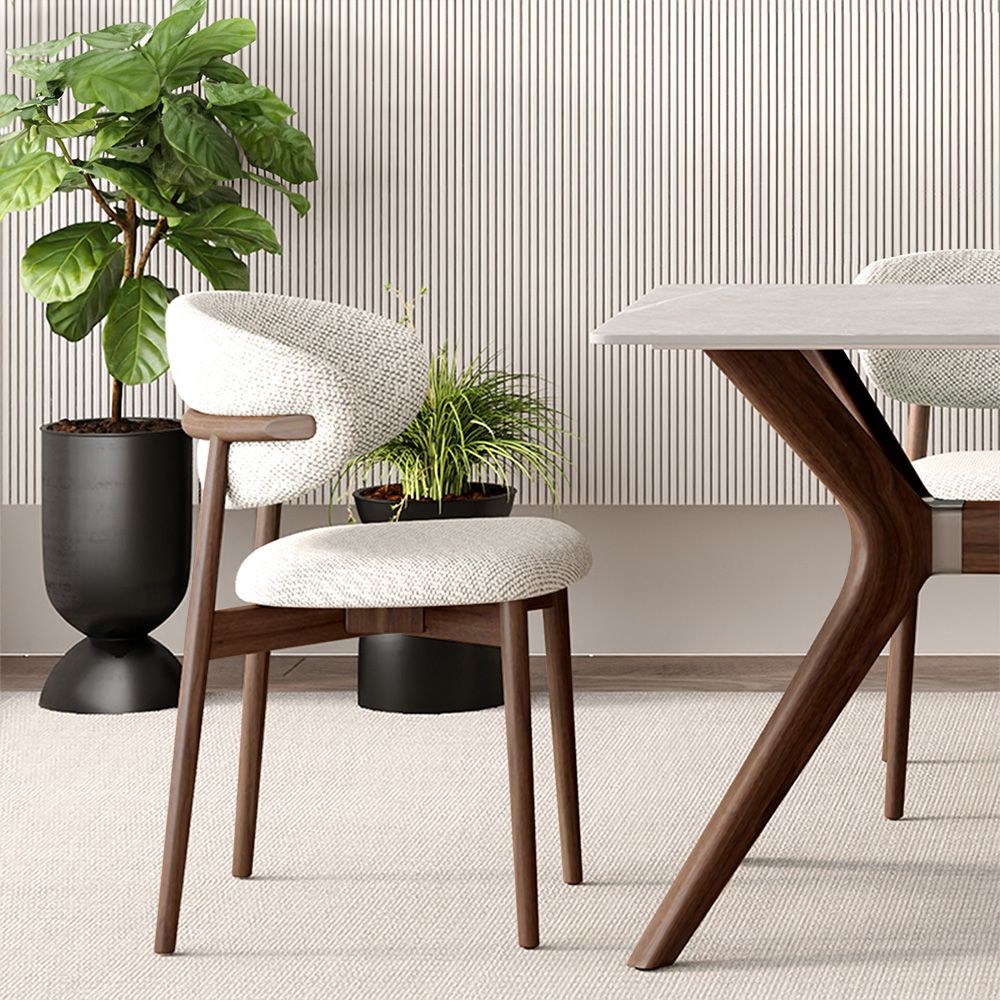 Japandi Wood Upholstered Chair (x2) - Japandi