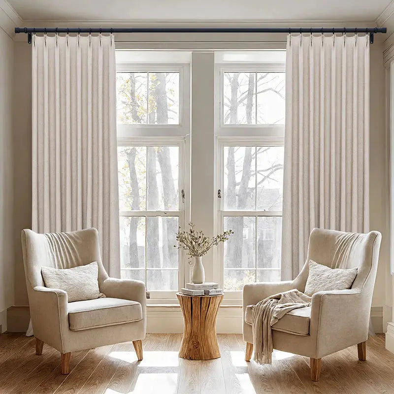 Japandi Velvet Blackout Curtains | Pleated - Japandi