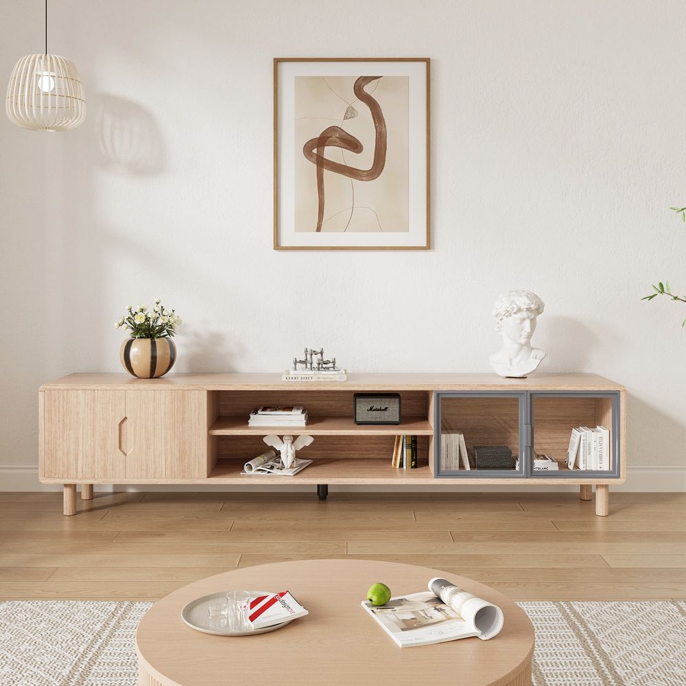 Japandi TV Stand with Entertainment Center - Japandi
