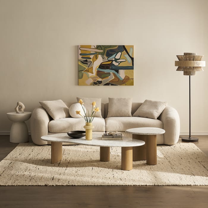 Japandi Marble Side Table - Japandi