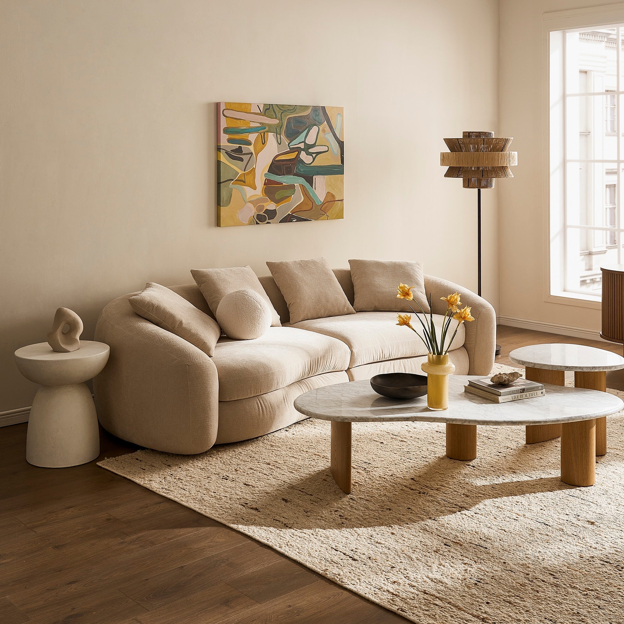 Japandi Curved Sofa - Japandi