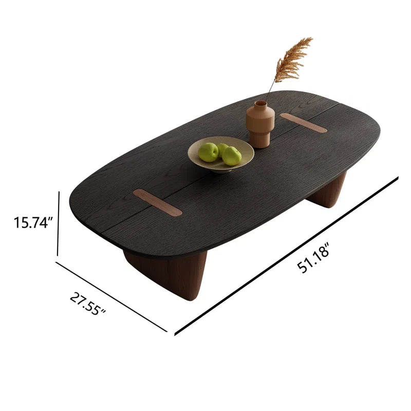 Oval Wood Coffee Table - Fedro - Japandi
