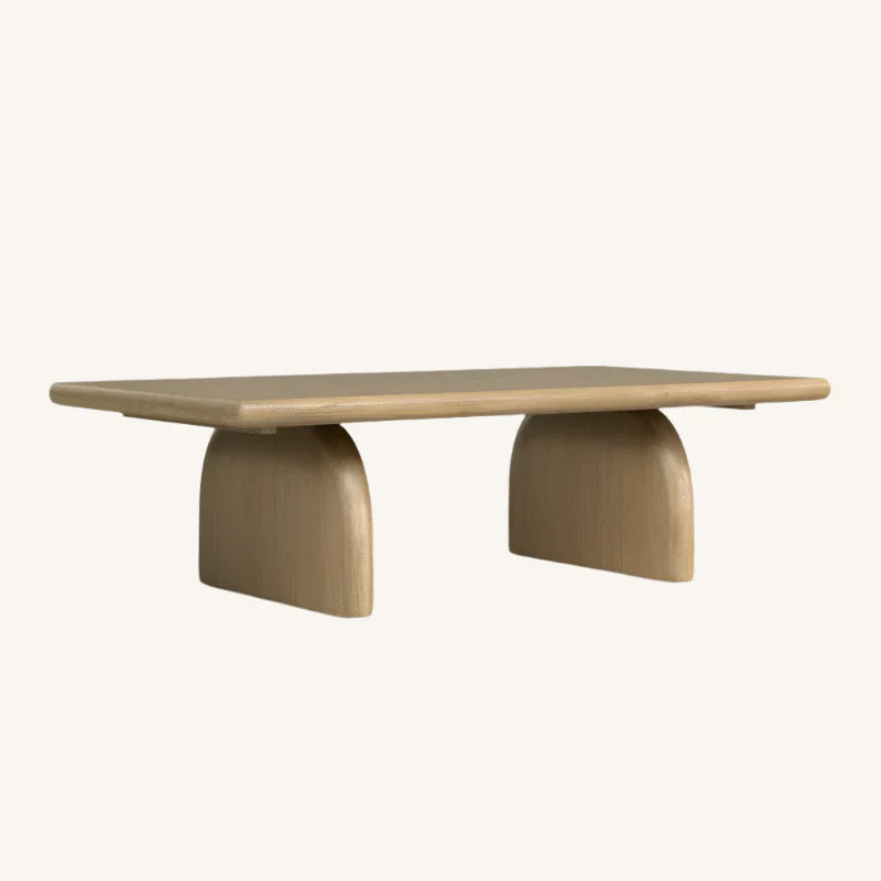 Rounded Edges Japandi Coffee Table - Japandi