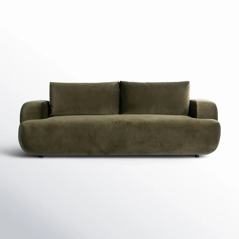 Recessed Arm Japandi Sofa in Textured Fabric - Japandi