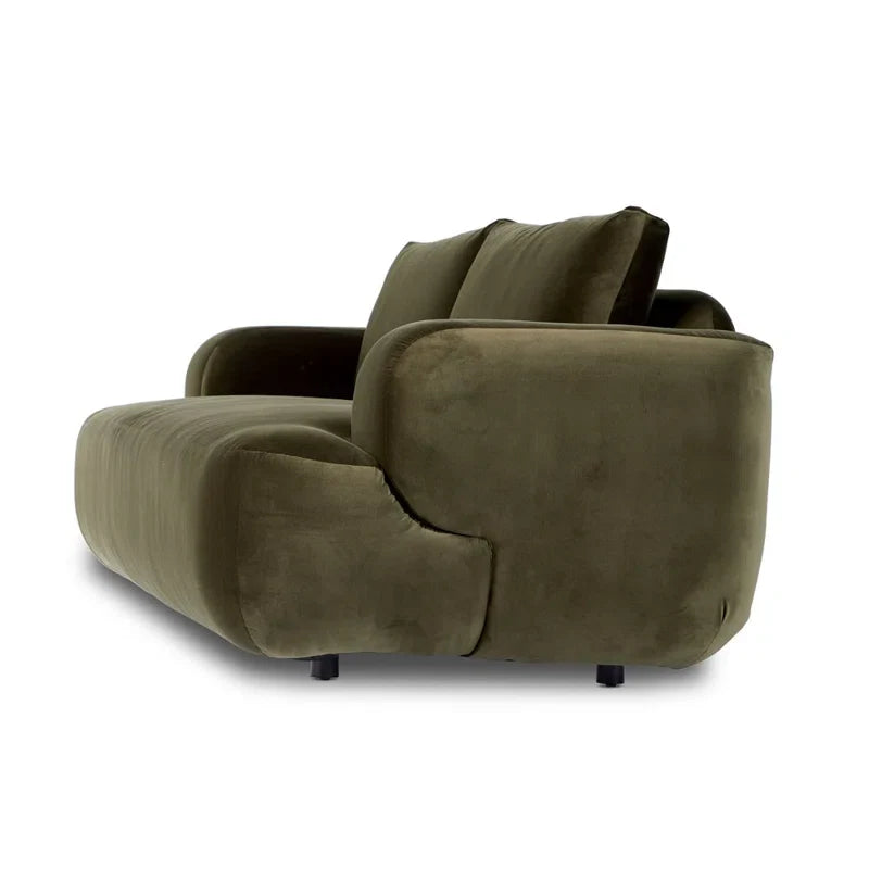 Recessed Arm Japandi Sofa in Textured Fabric - Japandi