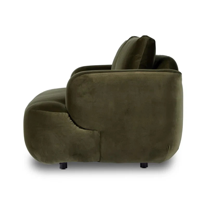 Recessed Arm Japandi Sofa in Textured Fabric - Japandi