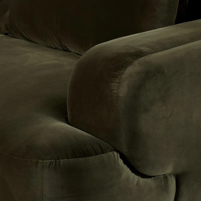 Recessed Arm Japandi Sofa in Textured Fabric - Japandi