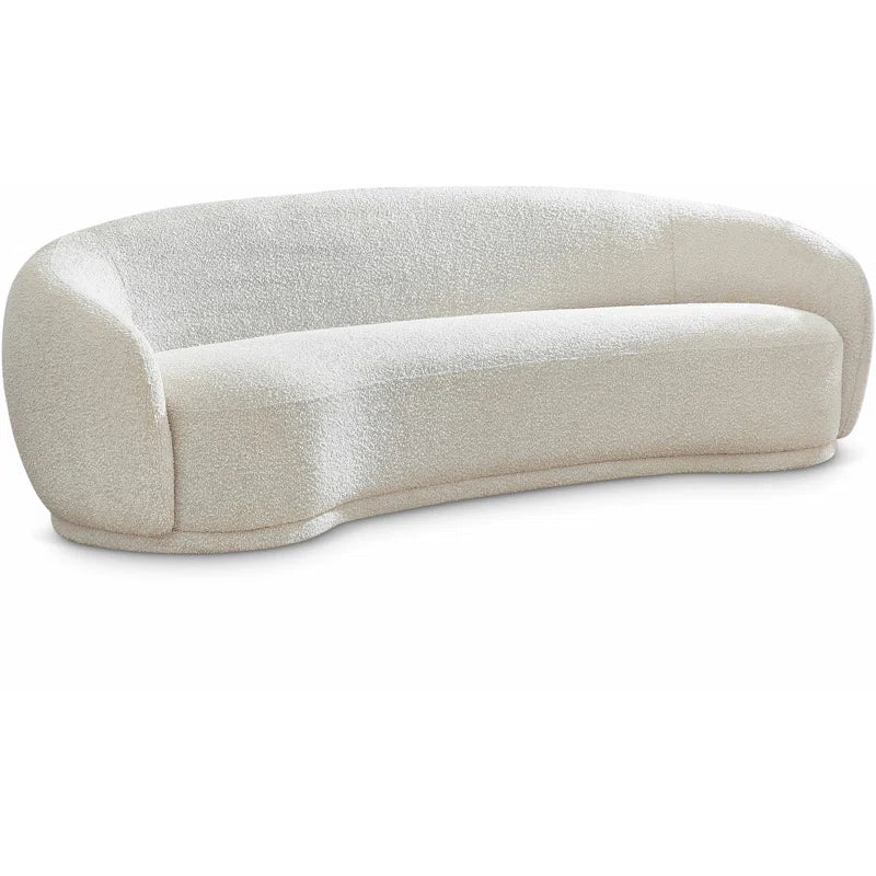 Rolled Arm Japandi Chesterfield Sofa in Velvet - Japandi