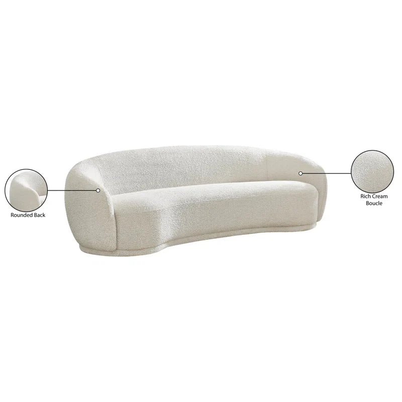 Rolled Arm Japandi Chesterfield Sofa in Velvet - Japandi