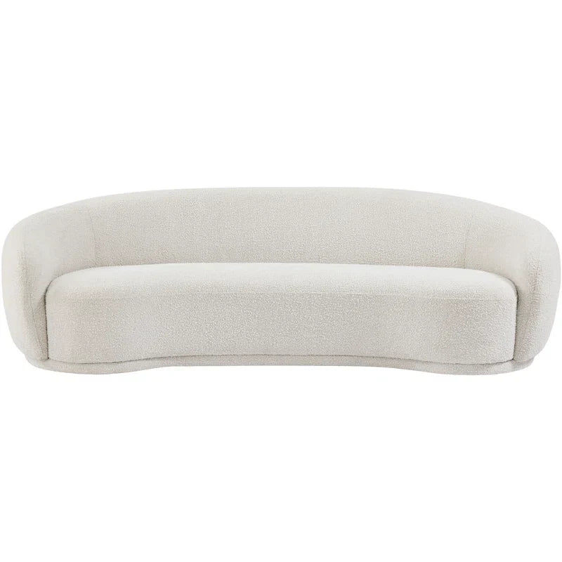 Rolled Arm Japandi Chesterfield Sofa in Velvet - Japandi