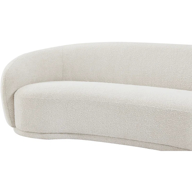Rolled Arm Japandi Chesterfield Sofa in Velvet - Japandi