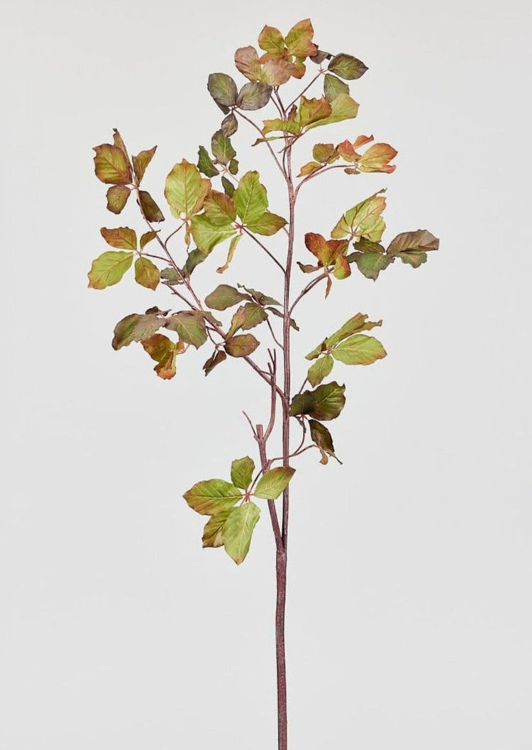 Japandi Green Faux Chestnut Leaf Branch - Japandi