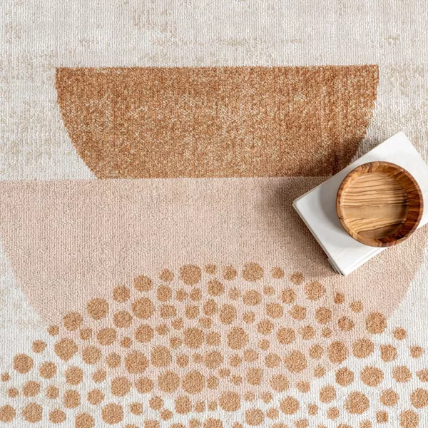 Japandi Terracotta Geometric Rug - Japandi