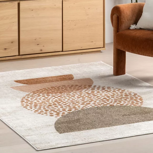 Japandi Terracotta Geometric Rug - Japandi